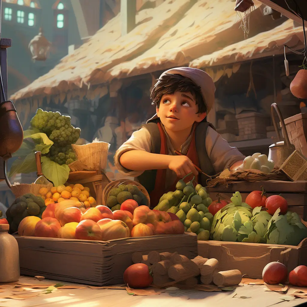 Mladi prodavac voća na pijaci