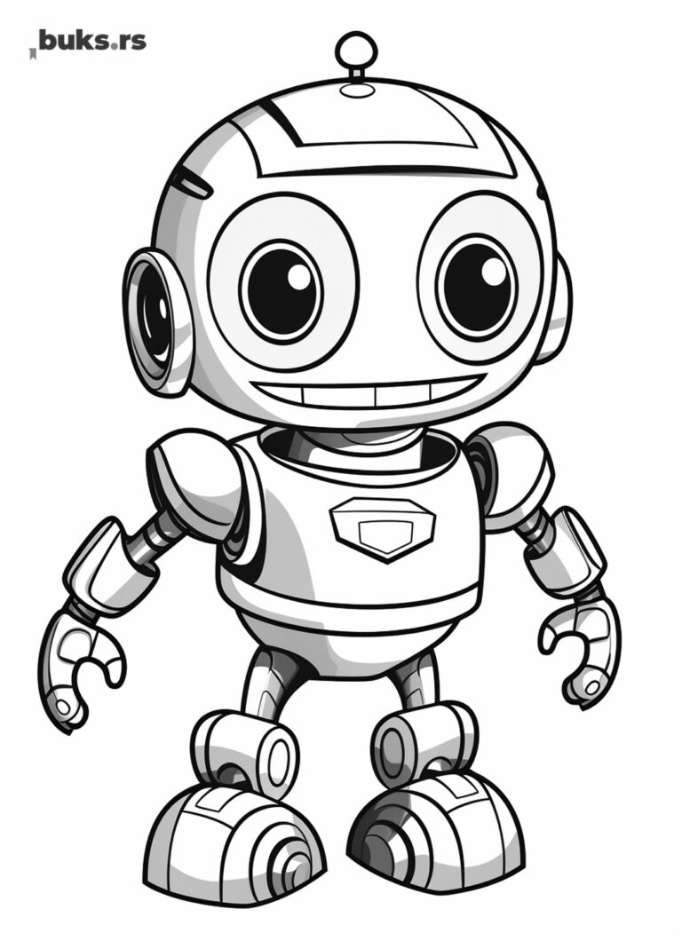 Bojanka za decu, crteži za štampanje - bojanka robot