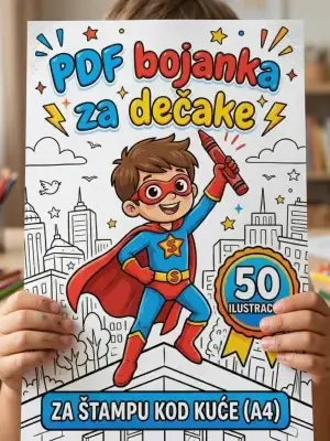 PDF bojanka za dečake, 50 A4 stranica za štampu