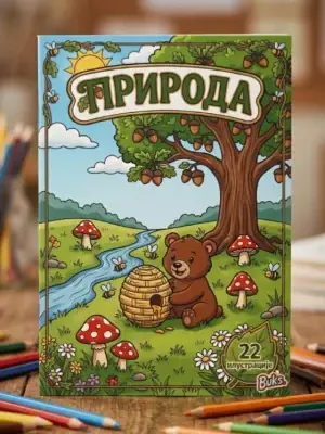 Bojanka za decu priroda ilustracija pejzaža pdf za štampanje
